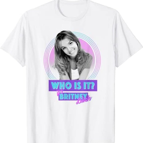 Britney Spears Who Is It Pop Music Icon 2000s Retro Concert Fan T-Shirt 165 - Picture 1 of 5
